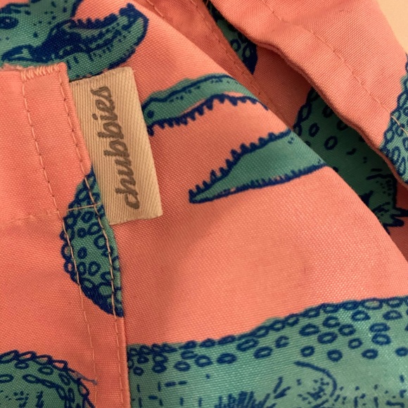 pink alligator swim trunks